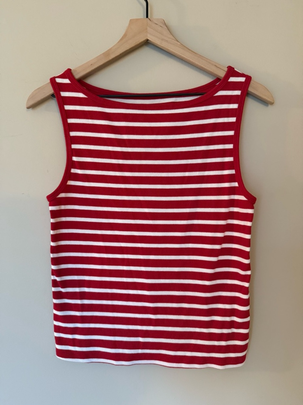 wild fable Red & White Striped Ribbed Tank